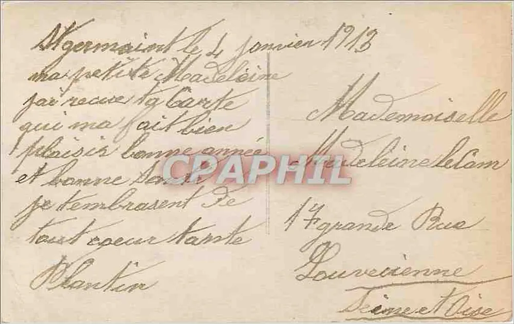 हरे बर्ड के बूंद के साथ लड़की — हेड्रेडेसे एनीएक, श्रृंखला 554 — प्रकाशक अल्लेरी - पीछे