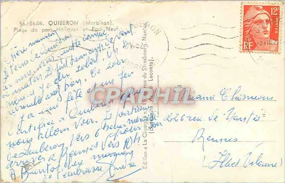 Plage du port Haliqeur à Quiberon — édition La Cisocae - Verso