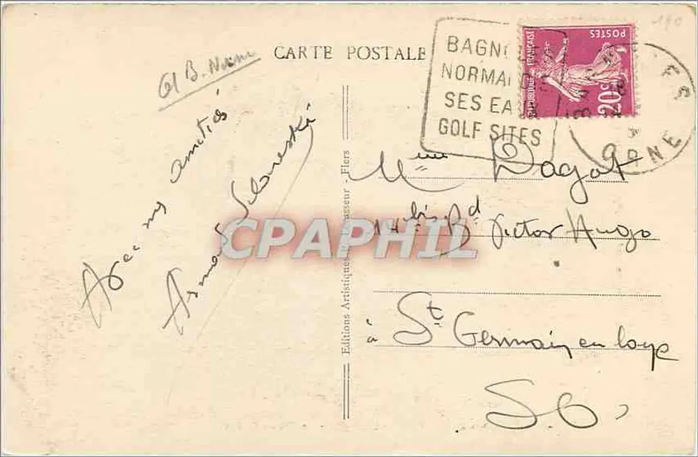 Bagnolles-de-l'Orne — Le Casino du Lac — Éditions Artistiques Fliers - Verso