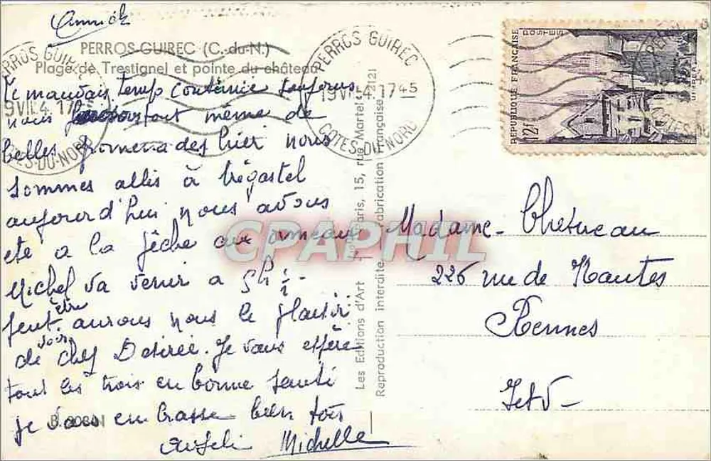 Plage de Trestignel and pointe du château — Perros-Guirec — Les Éditions d'Art - Back