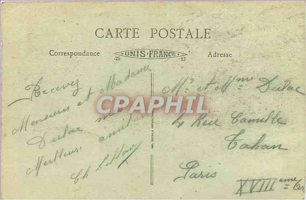 LYON - Pont du Midi, Quai Gaillleton et Colline de Fourvière — Éditeur B. F. Luz, n° 129 - Verso
