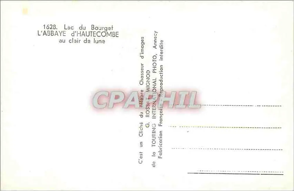 A Abadia de Hautecombe — Lago do Bourget — G. Rossignol, Annecy - Verso