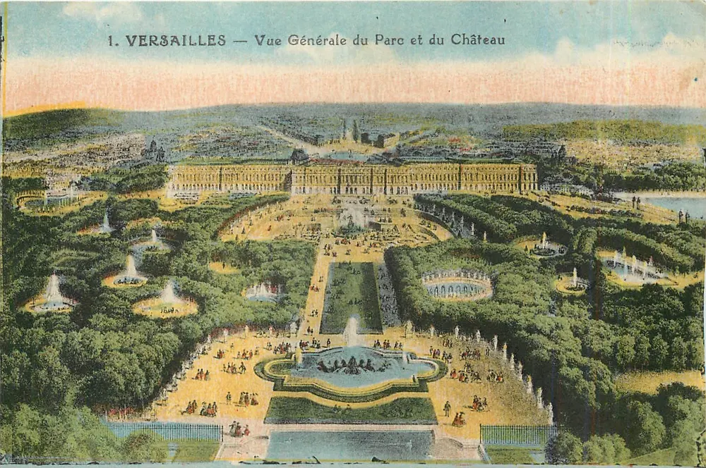 Versailles — Vue Générale du Parc et du Château — Éditeur non identifié, n° de série 1 - Recto