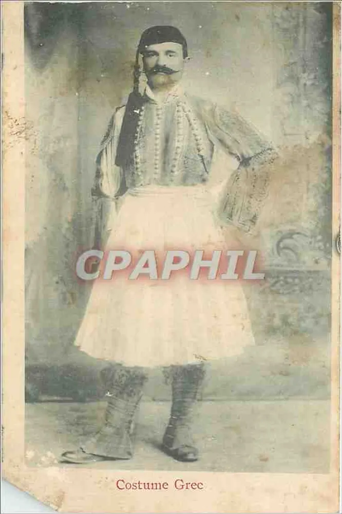 Traje grego — Homem em traje tradicional — Editor Hamanel Naar, Salônica - Frente