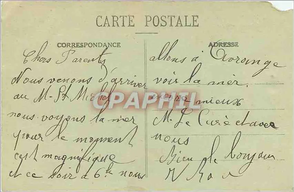 Mont-Saint-Michel — Grande Murée an einem stürmischen Tag — J.P. n° 442, Edition Gérlich & l'Abbaye - Rückseite