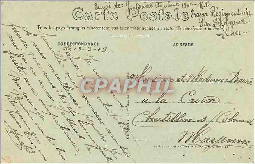 Bourges — Palais Jacques-Cœur — Ansicht vom Place Berry — Imprimerie Régionale J. Pougucier - Rückseite