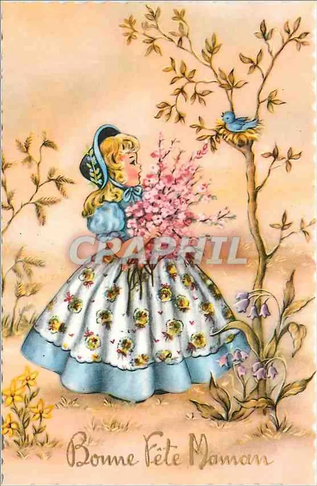 Menina em vestido florido — Boa Festa, Mamãe — Glacee n°548 - Frente