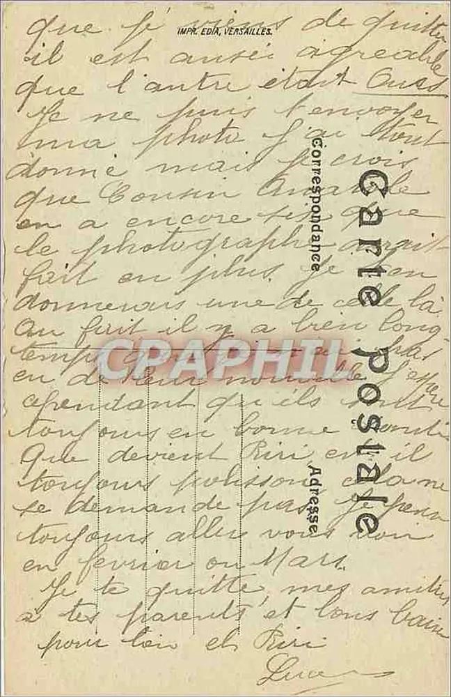Grade de honra do Palácio de Versalhes — editor impr. Edin, Versalhes, n°3 - Verso