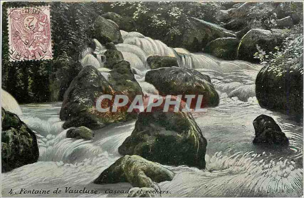 Fontaine de Vaucluse — Cachoeira e rochedos — Aqua-Photo L.Y. & Cie - Frente