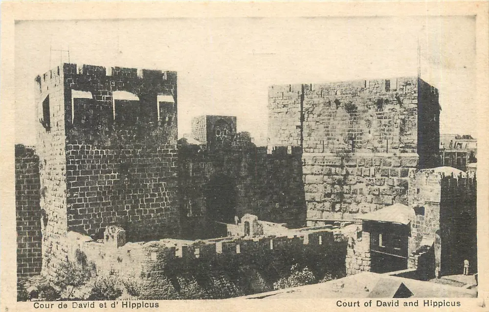 Cour de David e de Hipíco — Jerusalém — The Cairo Postcard Trust, Série 500 - Frente