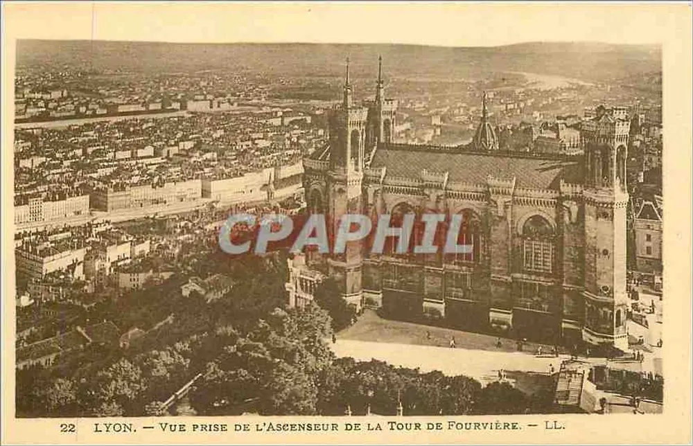 Lyon — Ansicht vom Aufzug der Fourvière-Turm — LL. - Vorderseite