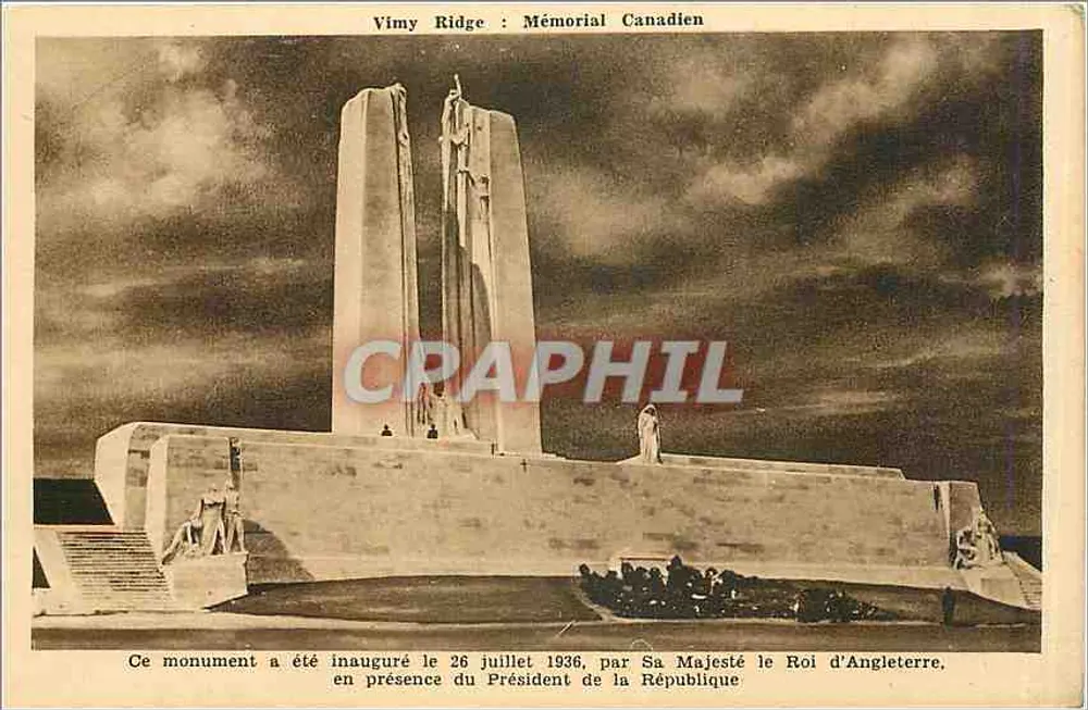 विमी रिज़: कैनेडियन मेमोरियल — 26 जुलाई 1936 को उद्घाटन — स्टल्ब्स की संस्करण - आगे