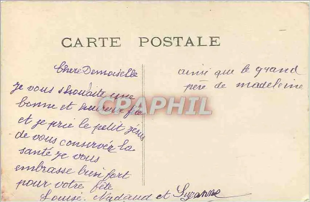 Fille avec bouquet de fleurs — Bonne Fête — BBM, n°762 - Verso