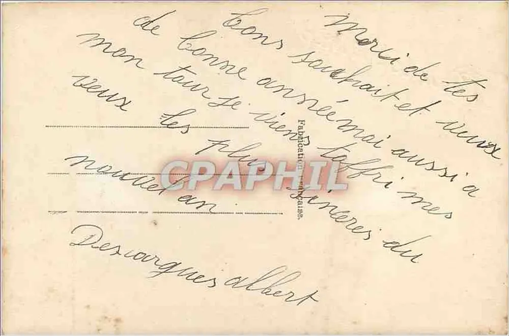 Menina com flores — Boa Ano — D.S.E.B. Paris, n°2103 - Verso