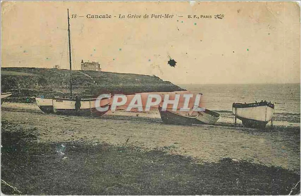 앤티크 엽서 Cancale - La Greve de Port-Mer Bateaux - 앞면