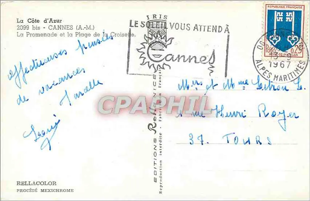 Cannes — La Promenade et la Plage de la Croisette — Éditions Rellacolor - Verso