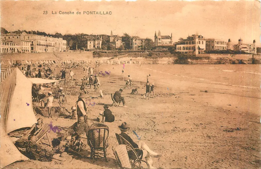 A Concha de Pontaillac — praia animada — Edição das Novas Praias - Frente