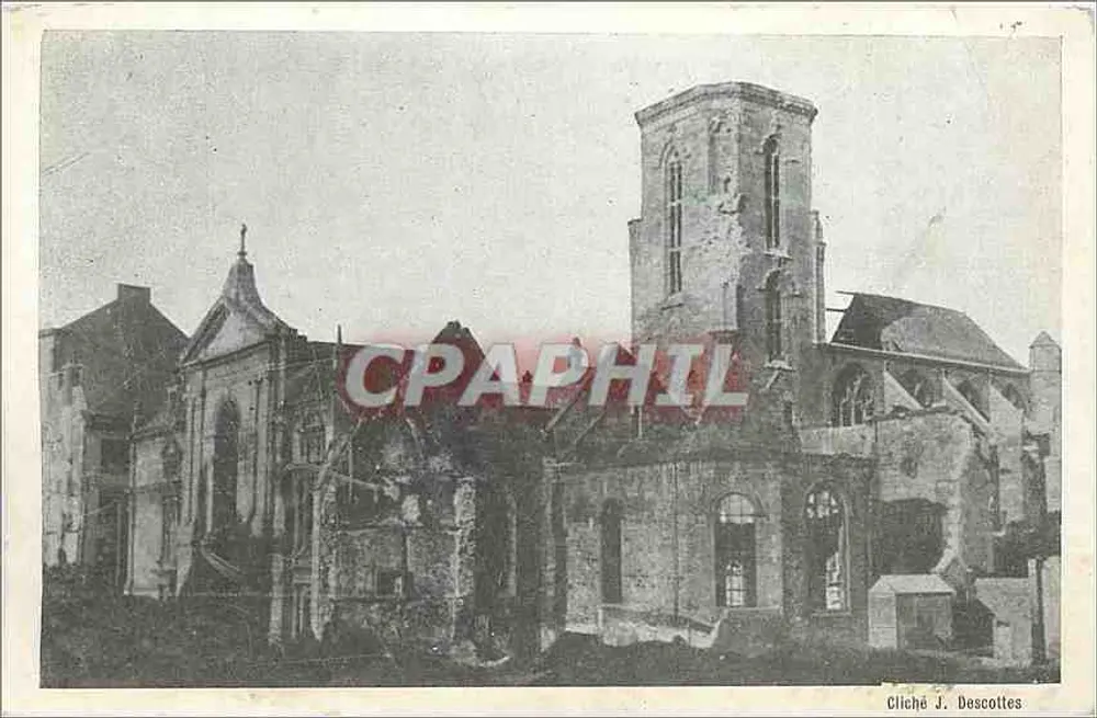 Saint-Malo — Catedral martírio após destruição — Cliché J. Descottes - Frente