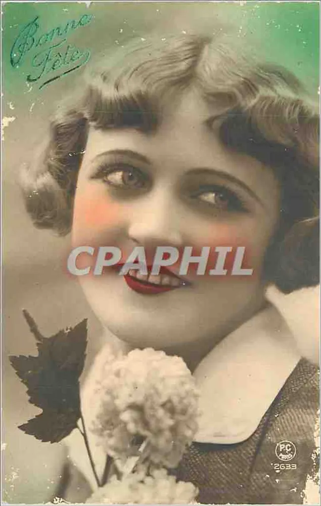 Jeune femme souriante — carte de vœux — P-C Paris n°2633 - Recto
