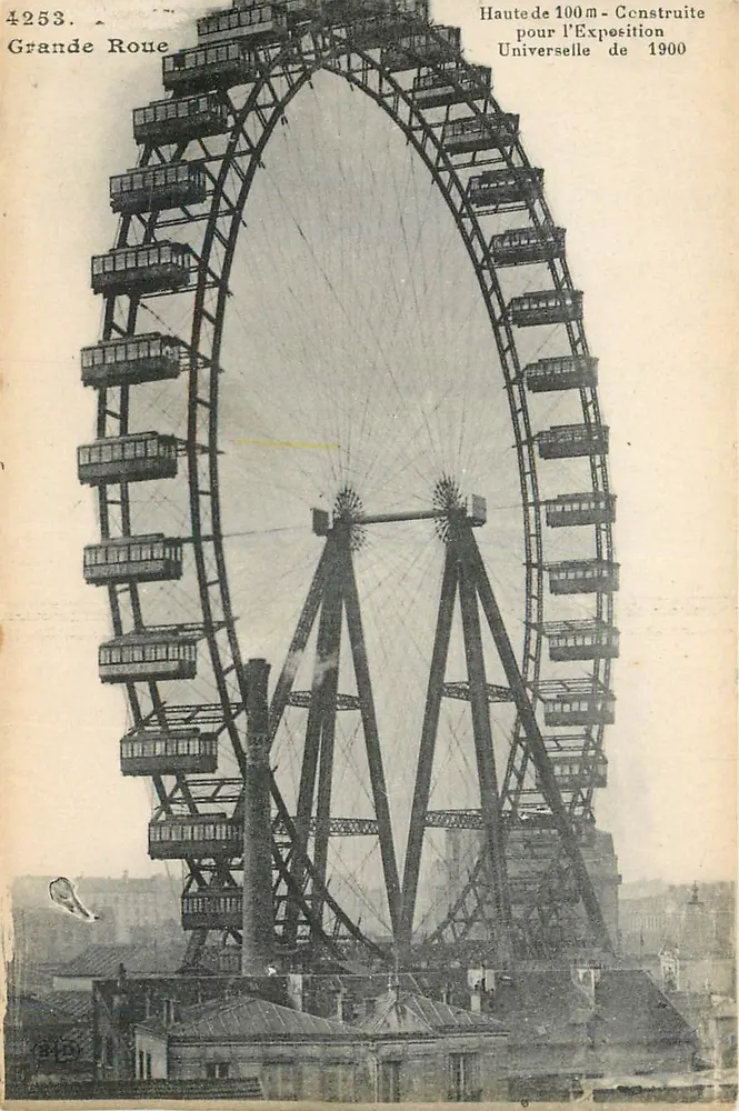 बड़ा व्हील — 100 मीटर के ऊंचाई, 1900 के विश्व व्यापार मेला के लिए बनाया गया — संख्या 4253 - आगे
