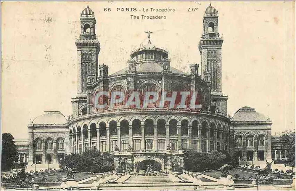 Paris - O Trocadéro — editor LIP, n° 65 - Frente