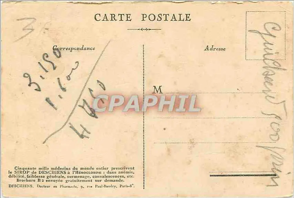 PARIS — Notre-Dame — Oferecida por Hemoglobine Deschiens - Verso