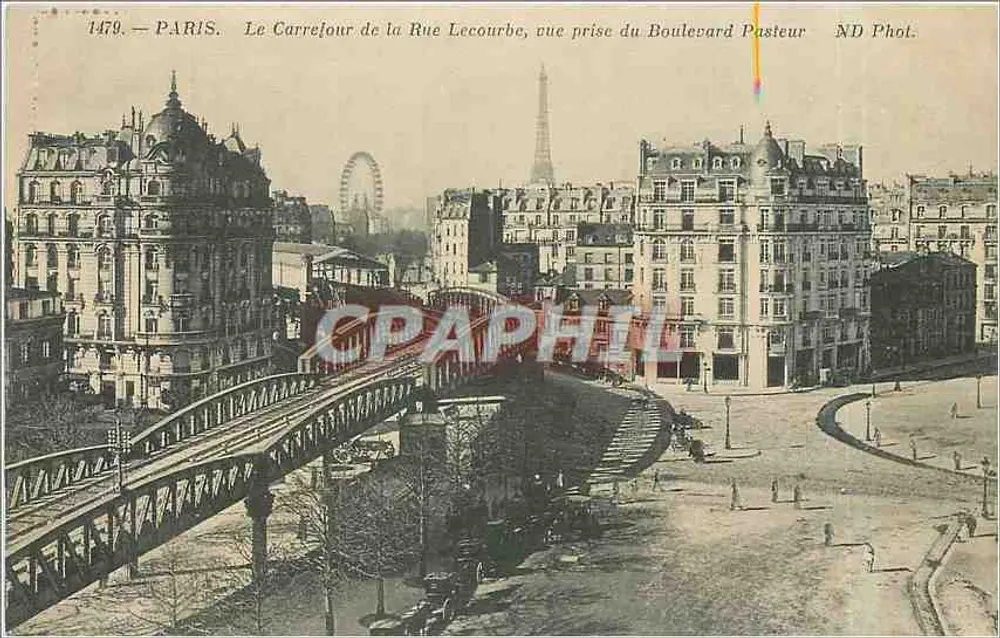Paris — Der Kreuzungspunkt der Rue Lecourbe, Ansicht vom Boulevard Pasteur — ND Phot. n°1479 - Vorderseite