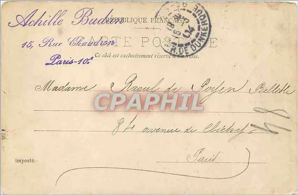 Beeld van de Sergeant Bobillot — Parijs — Reproductie verboden - Achterkant