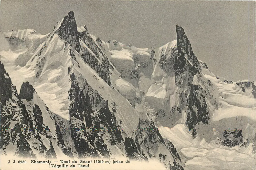 Chamonix — Dent du Géant (4019 m) view from the Aiguille du Tacul — J. J. 6280 - Front