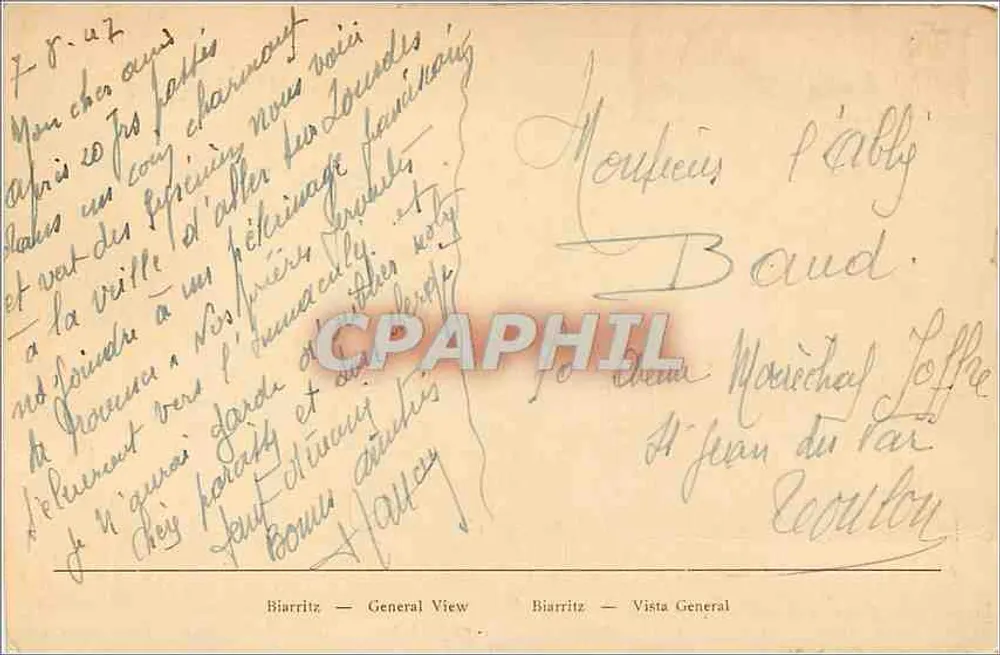 Biarritz — Vista Geral — Editor J. P. C. (J. P. C.) - Verso