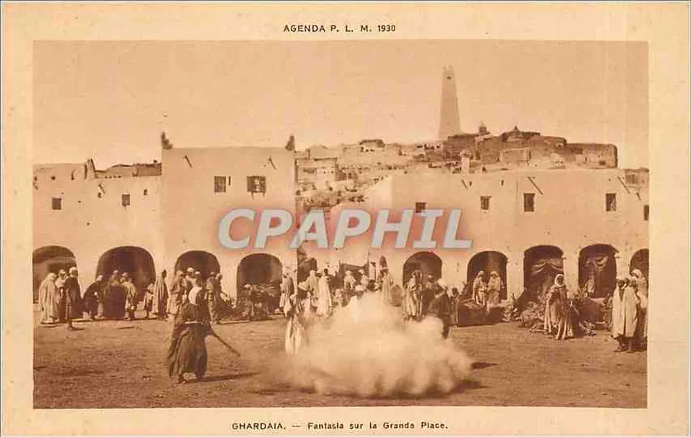 Ghardaïa — Fantasie auf dem Grande Place — Agenda P. L. M. 1930 - Vorderseite