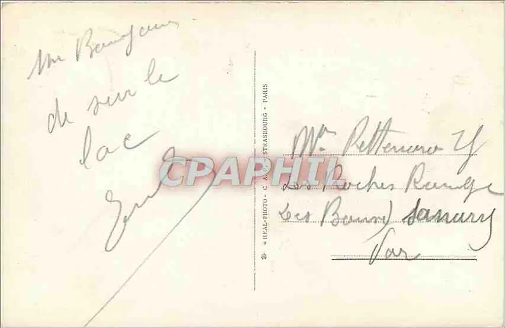 Teleférico de Veyrier do lago de Annecy — Menthiòn e o maciço dos Bauges — editor REAL-PHOTO-C.A. STRASBOURG - PARIS - Verso