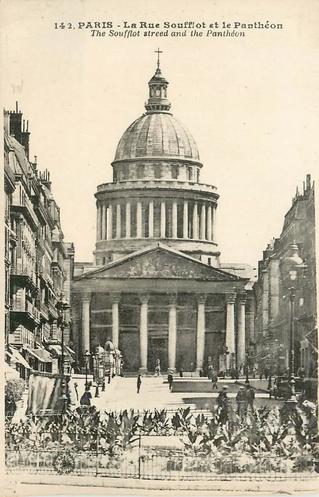 Paris - La Rue Soufflot et le Panthéon — Phototypie L'Abuille, Paris, n° 1442 - Recto