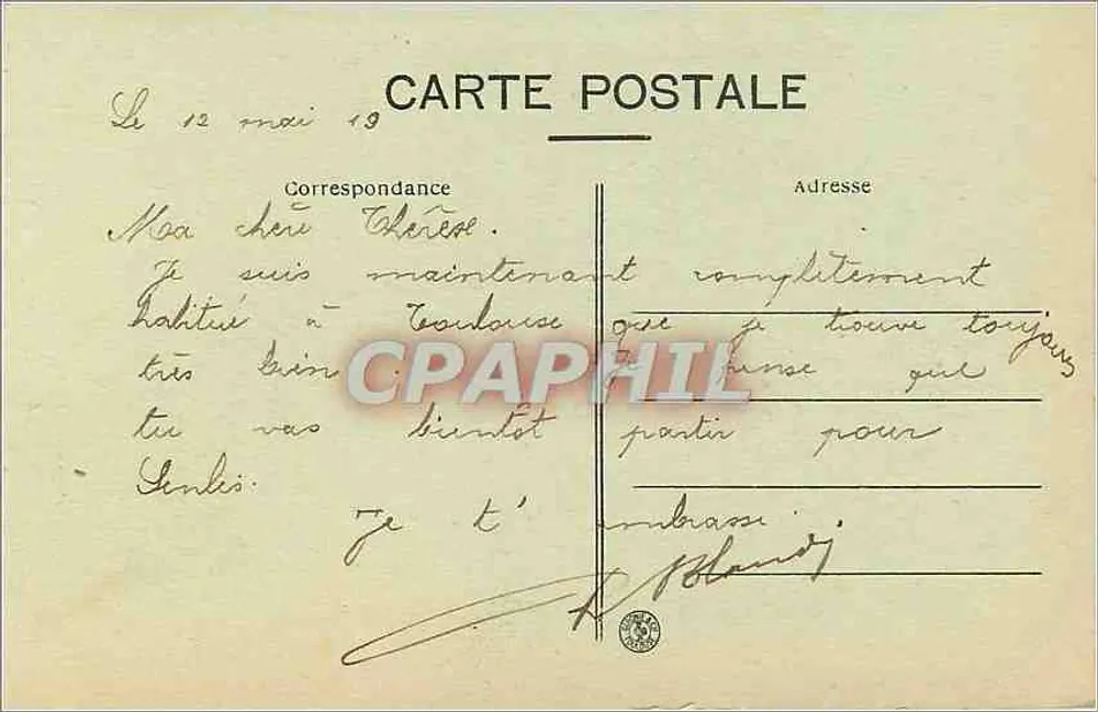 Toulouse — Portal da Dalbade — Edit. especial dos Magasius « Au Capitole » - Verso