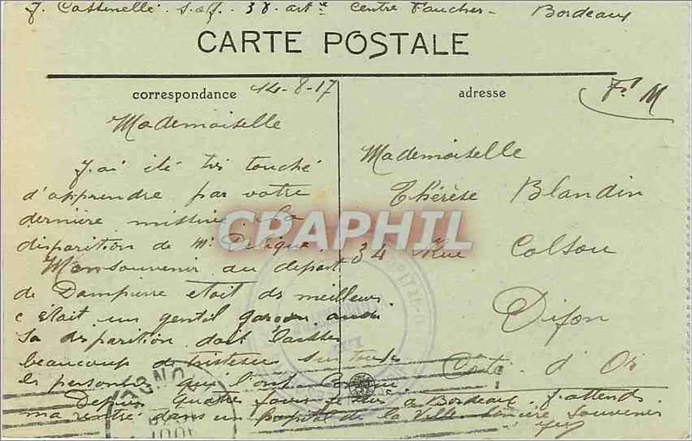 Bordeaux — Ansicht der Place des Quinconces und des Monument des Girondins — 115 - Rückseite