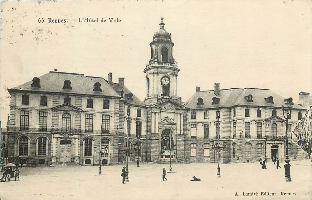 Rennes — O Hotel de Ville — A. Lamiré Editor, Rennes - Frente