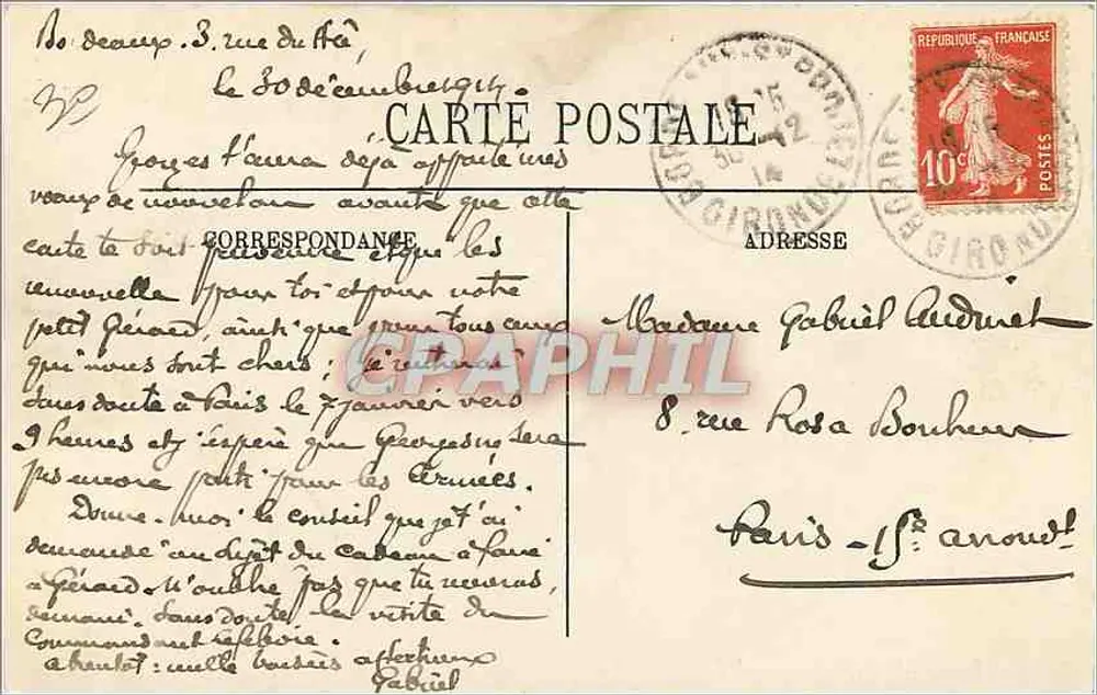 Bordeaux — O Grande Teatro — LL. n°43 - Verso