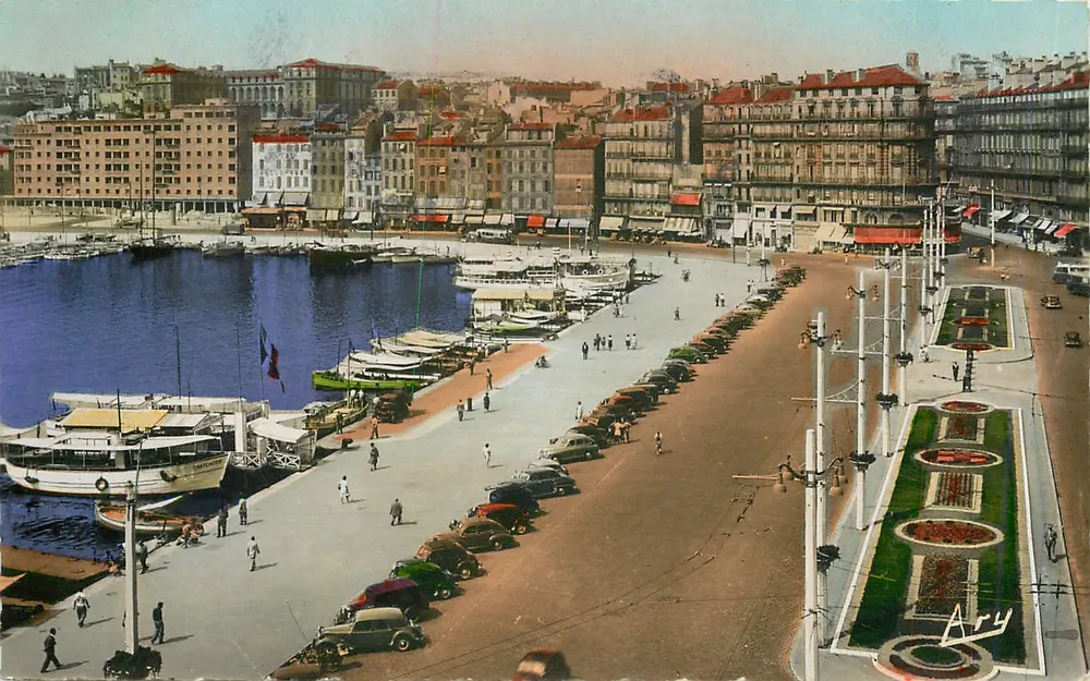 Marselha - Quai des Belges — vista do porto e da promenade — editor A. TAKA, n° 456 - Frente