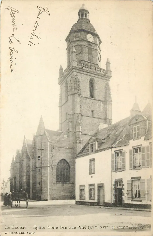 Le Croisic — Igreja Nossa Senhora da Piedade (séculos xvme, xvième e xviième) — A Thuret, editora, Nantes - Frente