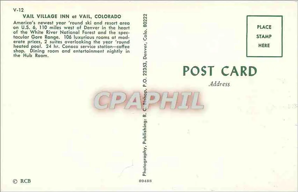 Vail Village Inn — Vail, Colorado — R.C.B. Publishing - Reverso