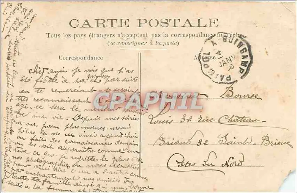 Paimpol - Os Adeus do Islandês — Imp. Laussedat, Châteauneuf - Verso
