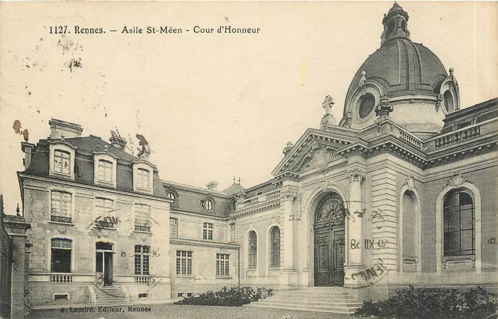Rennes. — Asilo St-Méen - Paseo de Honor — A. Lamiré, Editor, Rennes - Anverso