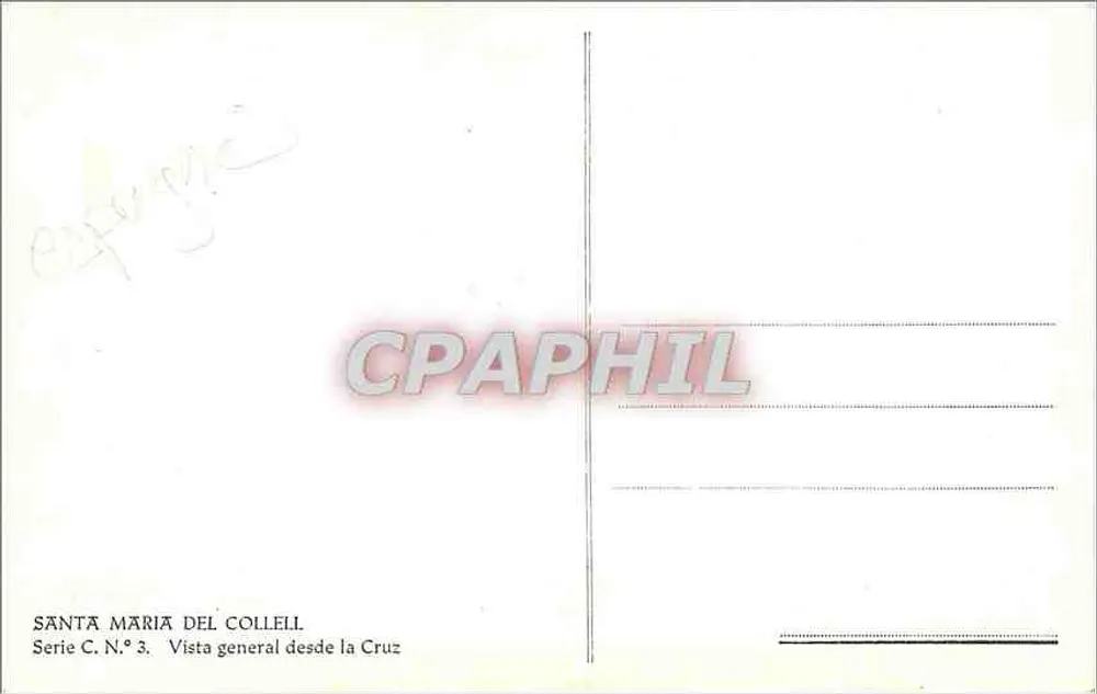 Santa Maria del Collell — Allgemeiner Blick von der Cruz — Serie C.N.° 3 - Rückseite