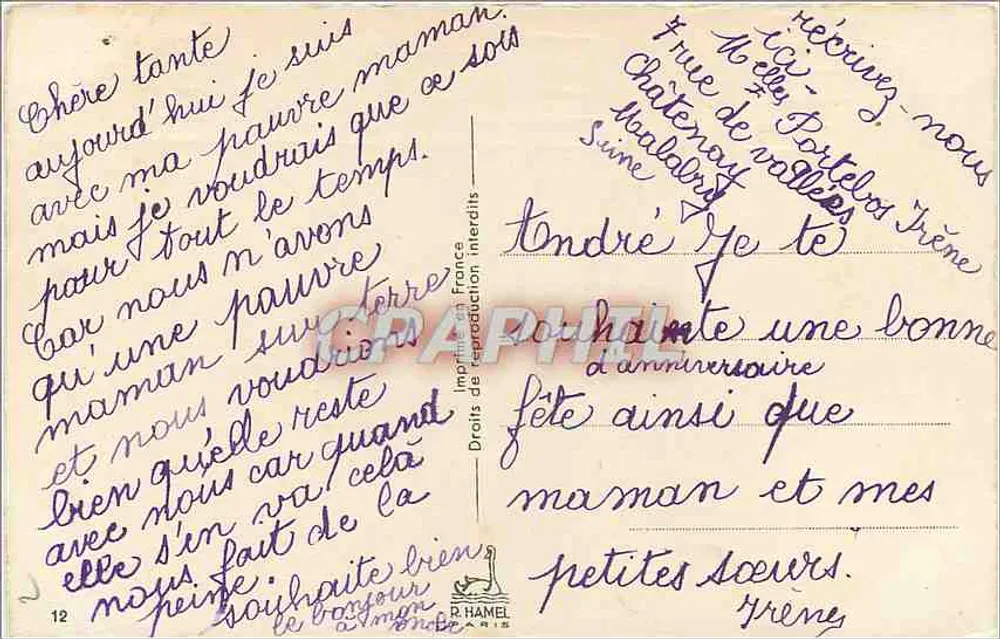 पैंसी और पैंसी के बौक्स — जन्मदिन — आर. हैमेल, पेरिस - पीछे