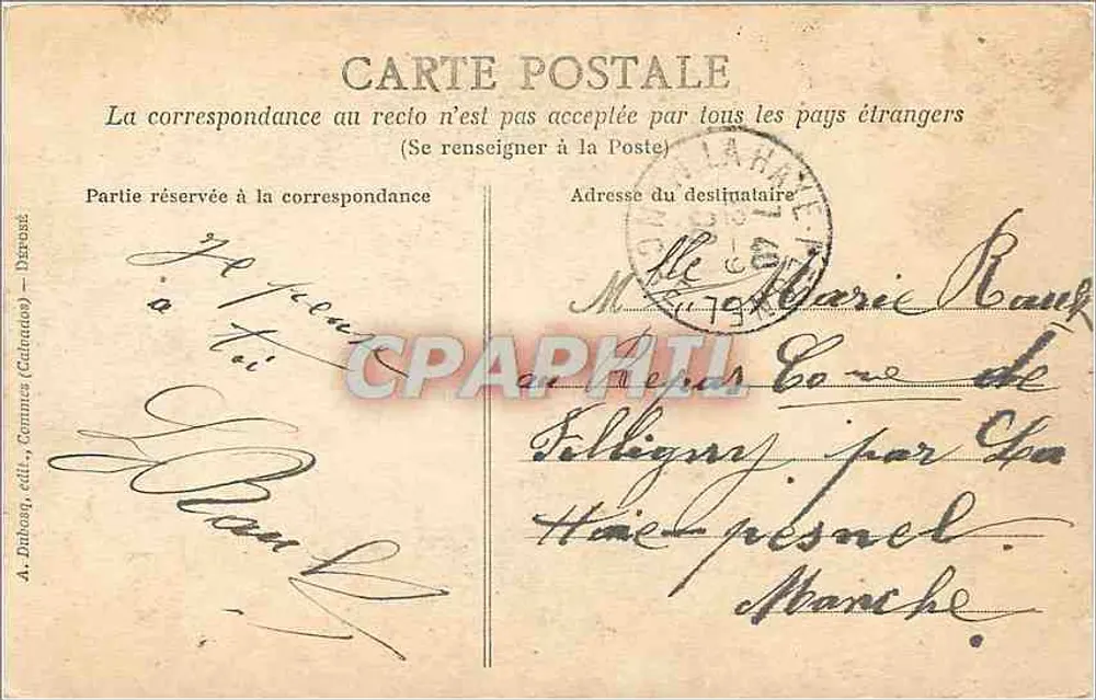 Die Hochzeitsfrisur — Die Hochzeitskrone — SCÈNES DE LA VIE NORMANDE — A.D. Verleger - Rückseite