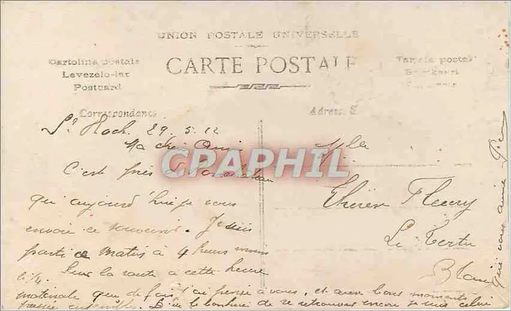 Homem com buquê de rosas — Amizades — editor desconhecido, n° 3551 - Verso