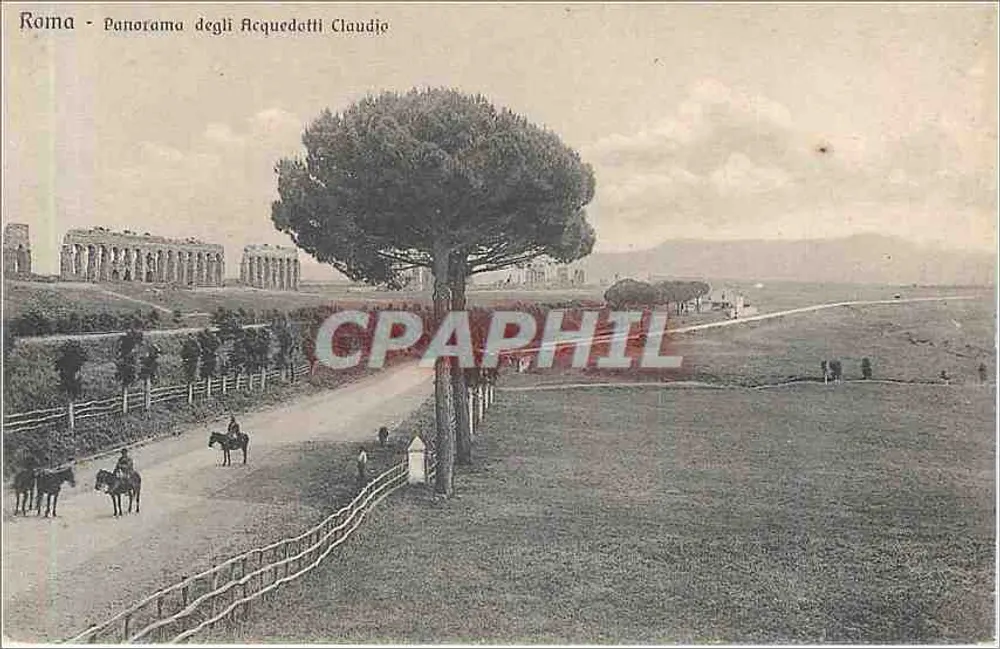 Roma - Panorama dos Aquedutos Cláudio - Libreria Radium - Portici Esedra 51 - Roma - Frente