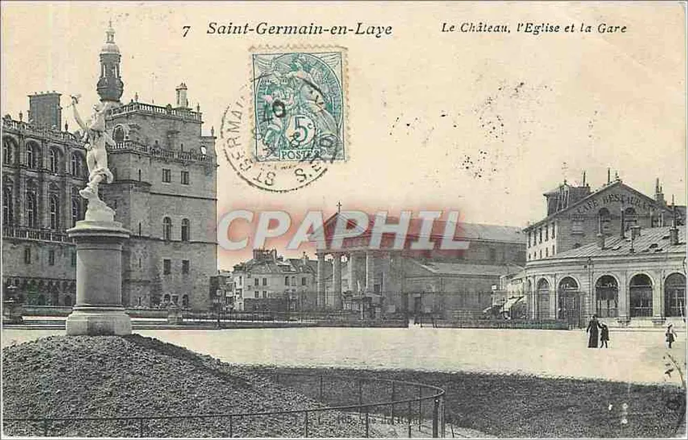 Saint-Germain-en-Laye — Le Château, l'Église et la Gare — Éditeur : L'Éditeur de Saint-Germain-en-Laye, n°7 - Vorderseite