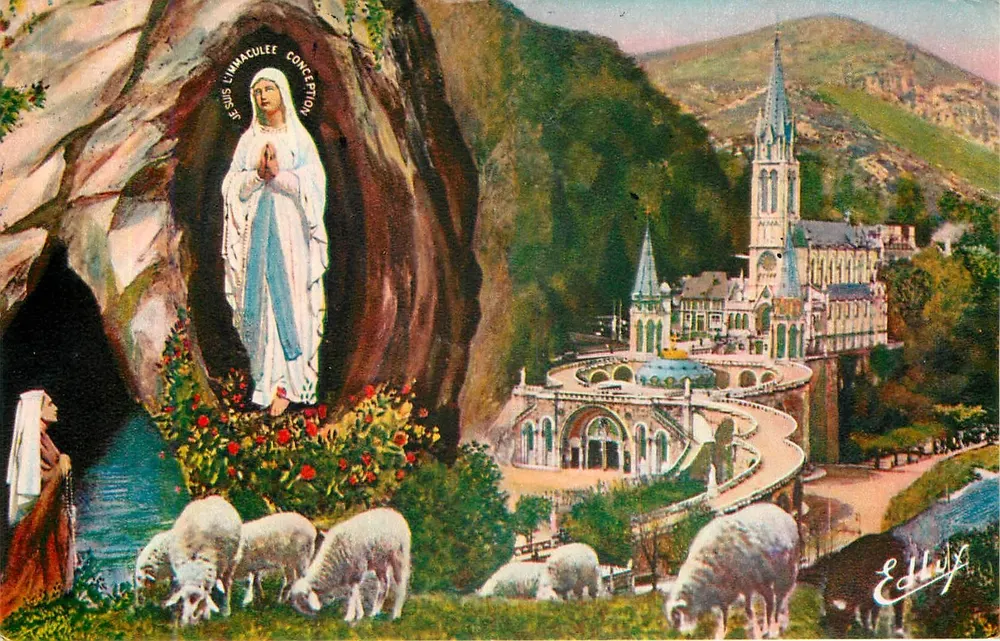 Lourdes — Aparição da Nossa Senhora de Lourdes — Edição A. Doucet - Frente
