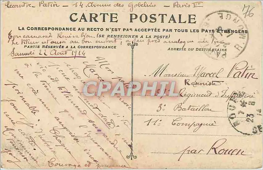 Orival — A Roche à 2 Trous — G.B. 185 - Verso